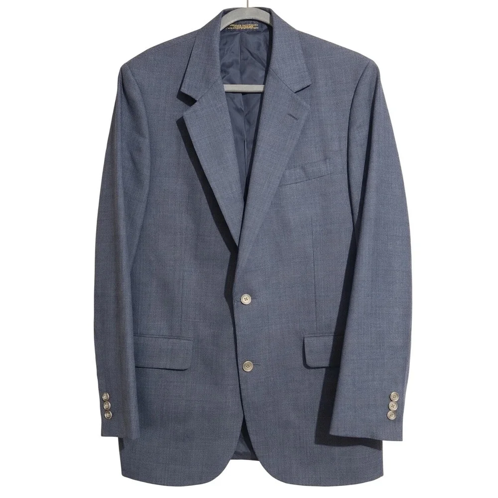 BROOKS‎ BROTHERS Mens gray Wool Blazer Sport Coat Textured Suiting  Size 42 36